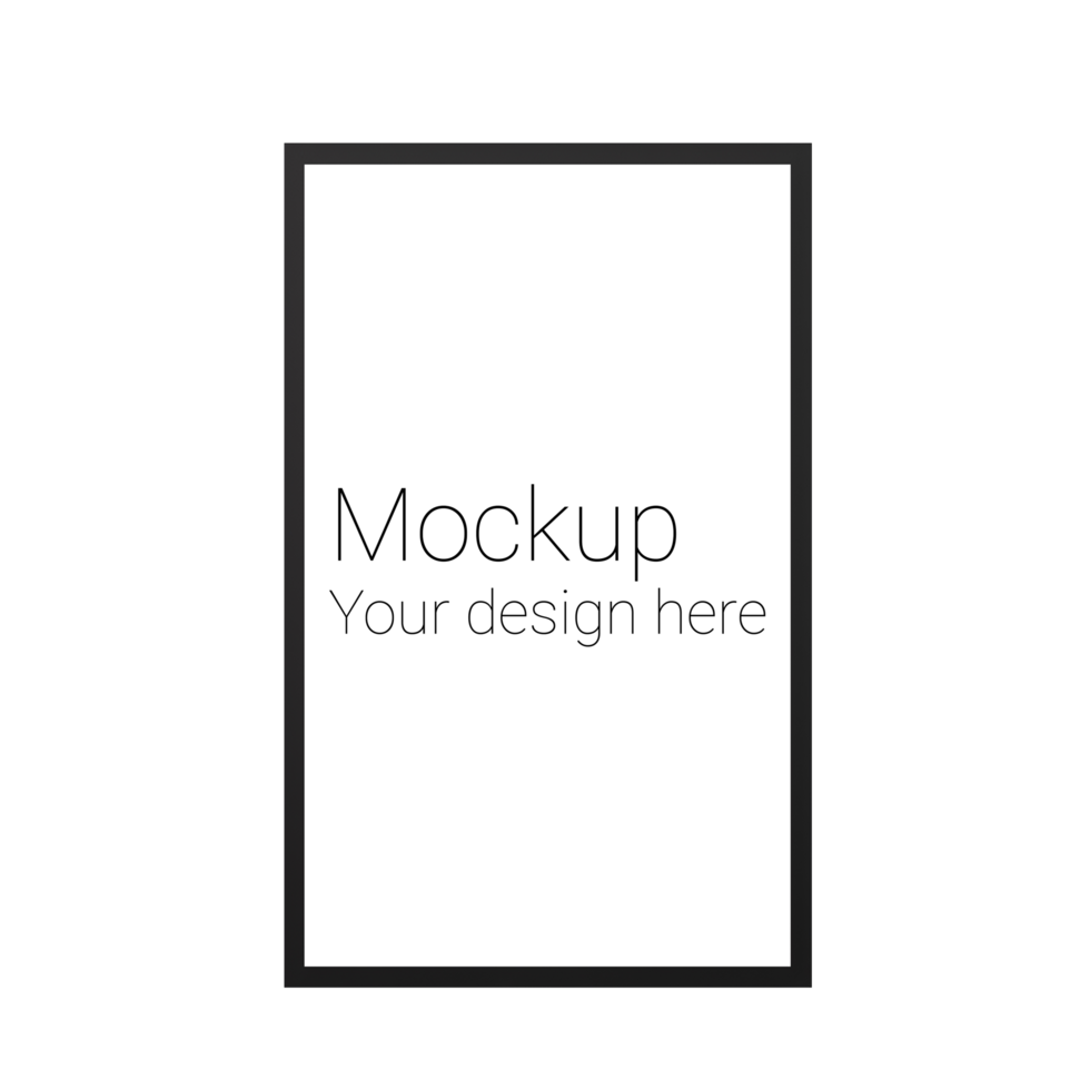 Mockup of black frame for poster or photo without background psd