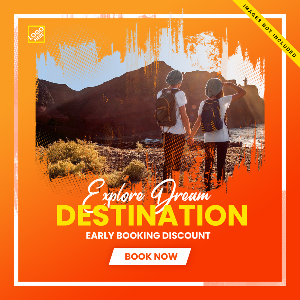 Creative travel tour flyer template design psd