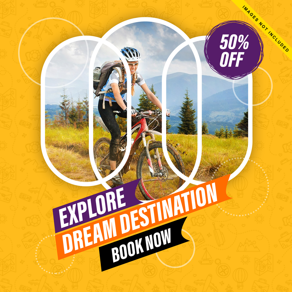 Creative travel tour flyer template design psd