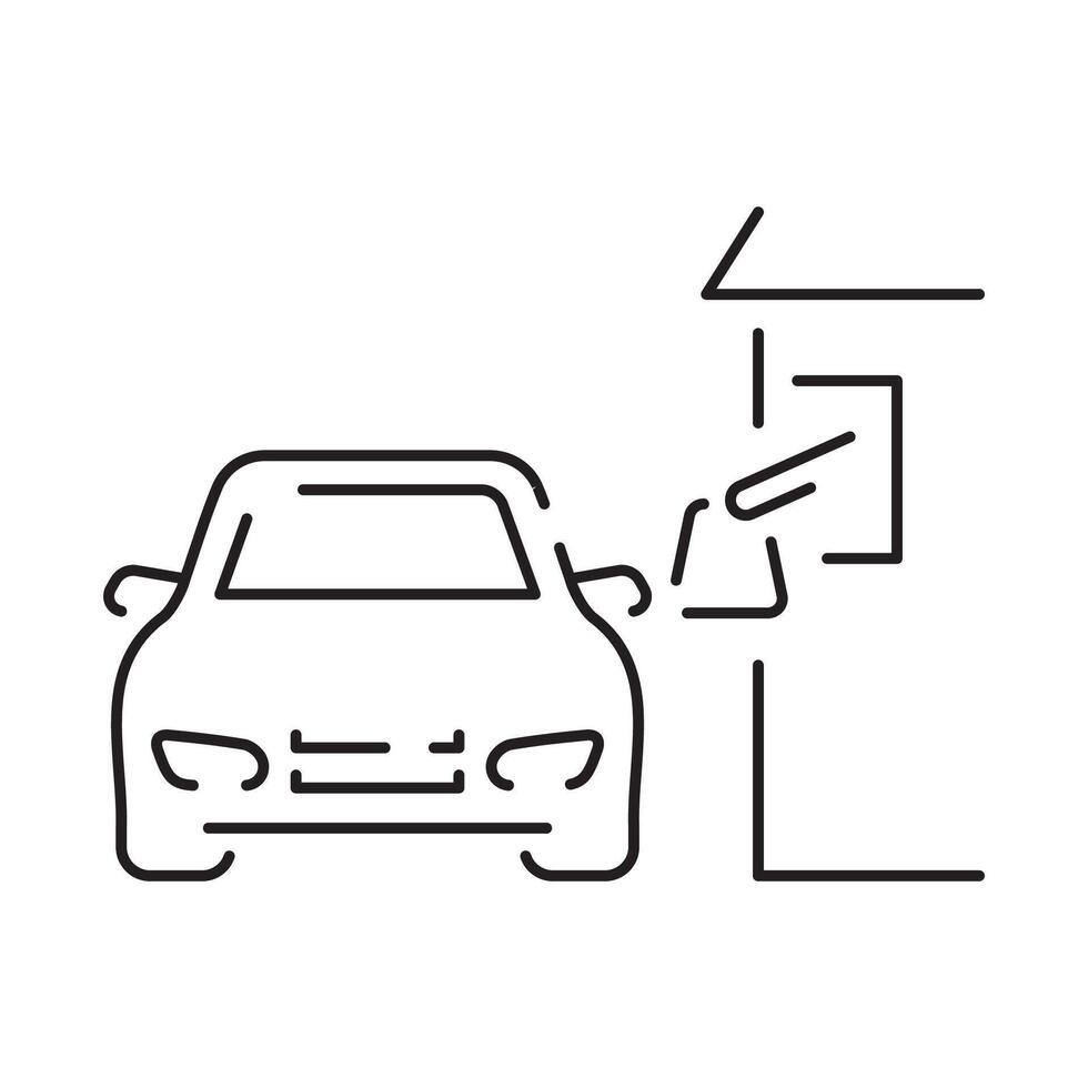 Drive through line icon isolated on white background from fast food collection. vector
