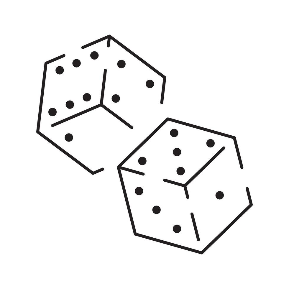 Casino line icon. Poker cards, dice and chips, slot machine. Casino game elements and sign. vector