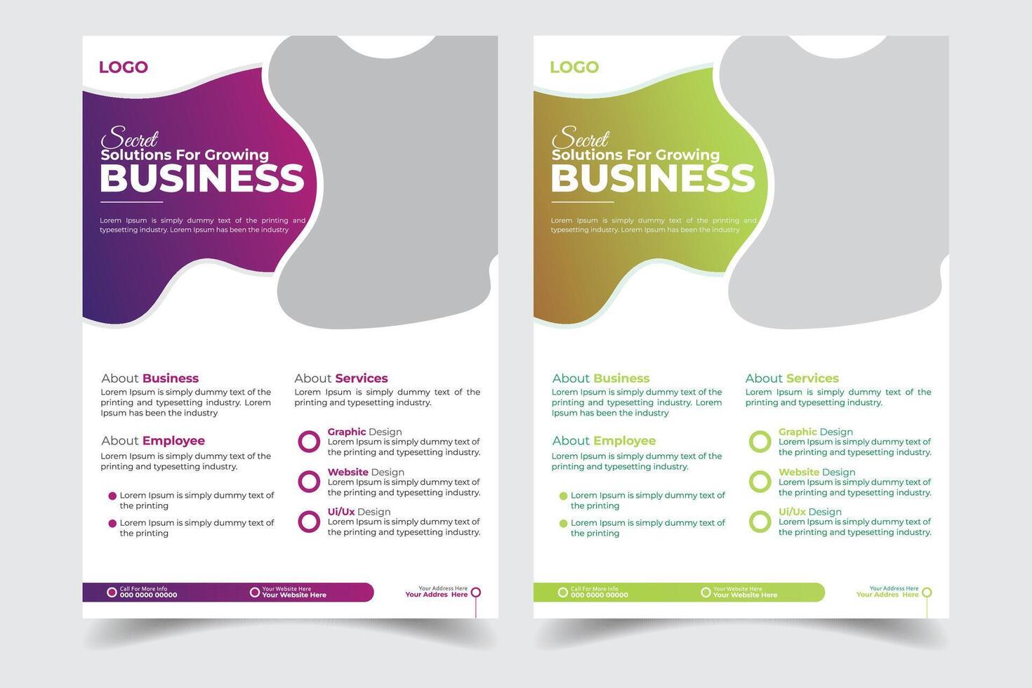 Modern Business Flyer Design Template and Professional Corporate Flyer Template vector
