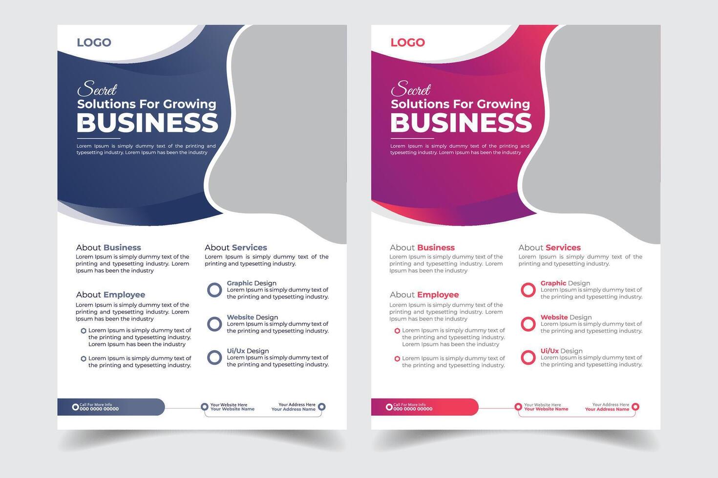 Modern Business Flyer Design Template and Professional Corporate Flyer Template vector