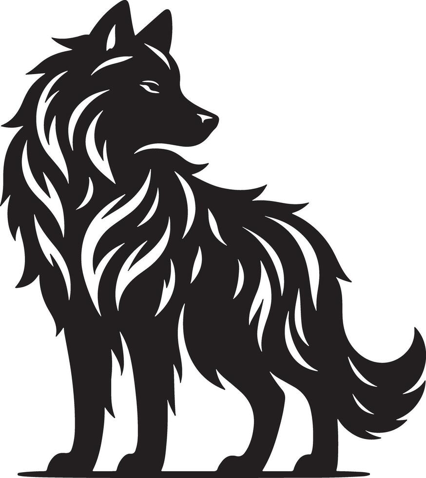 Wolf Animal Silhouette Illustration Design vector