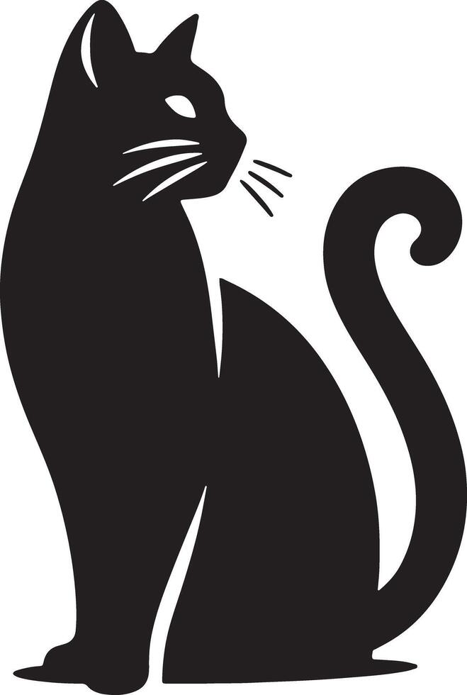 Elegant Cat Silhouette Illustration Design vector
