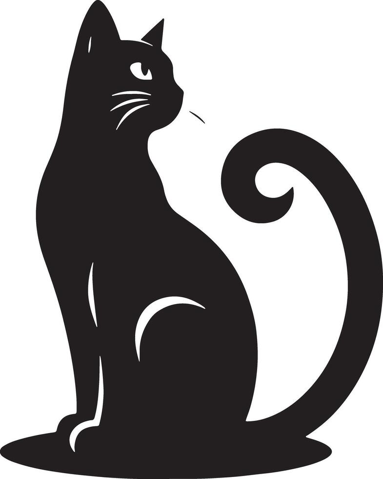 Elegant Cat Silhouette Illustration Design vector