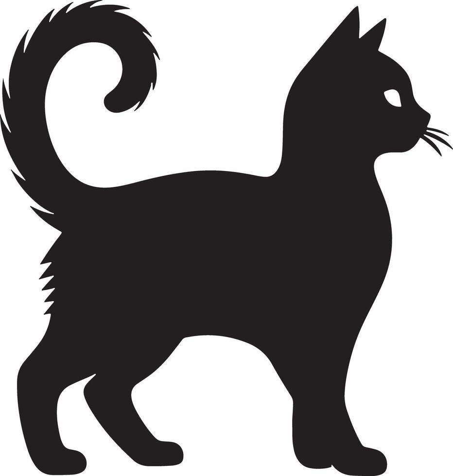 Elegant Cat Silhouette Illustration Design vector