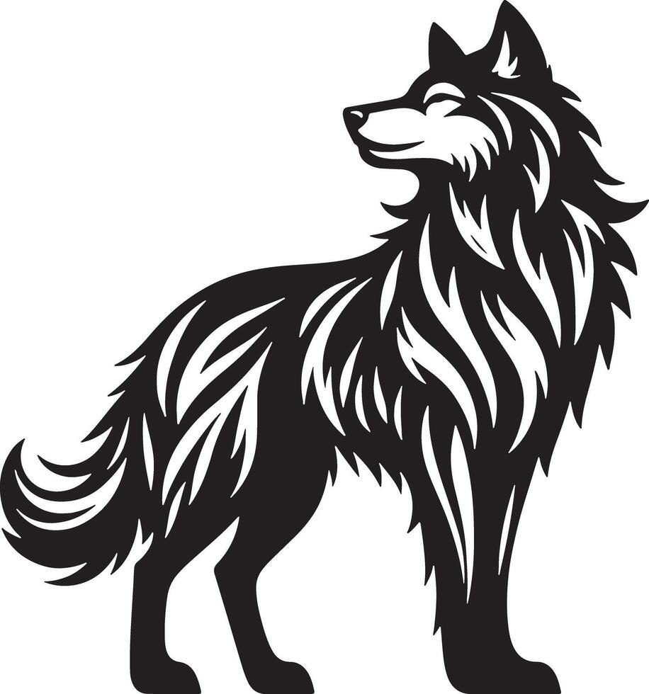 Wolf Animal Silhouette Illustration Design vector