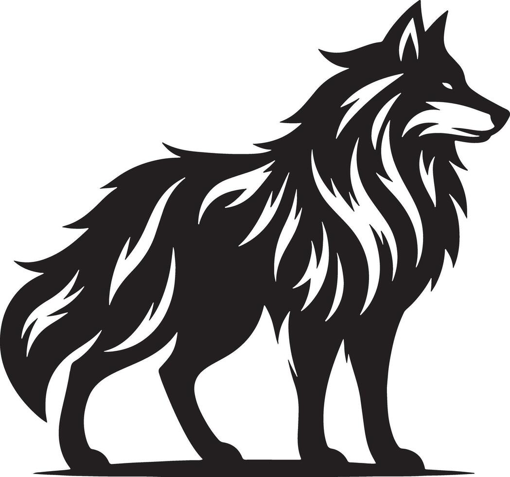 Wolf Animal Silhouette Illustration Design vector
