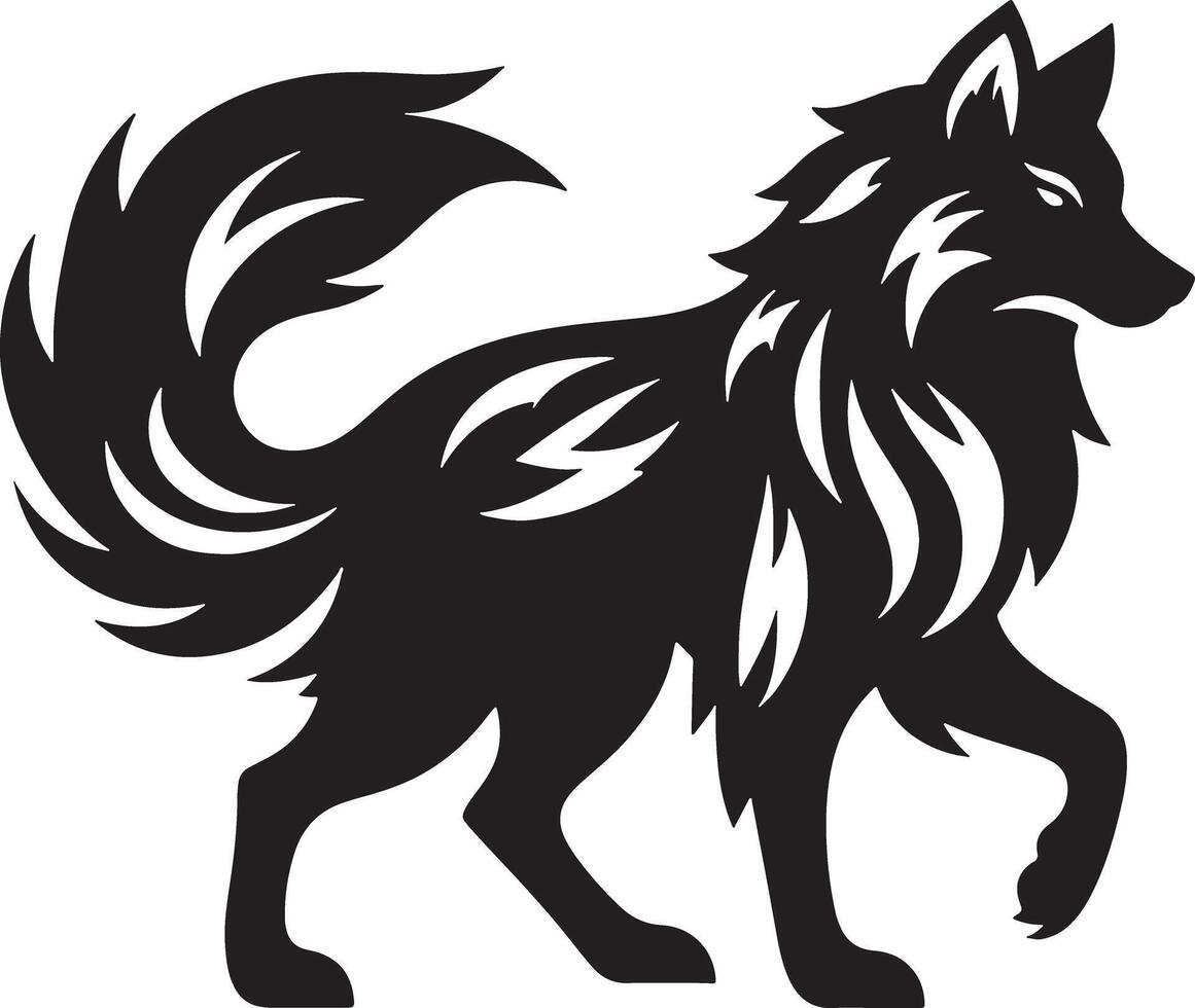 Wolf Animal Silhouette Illustration Design vector