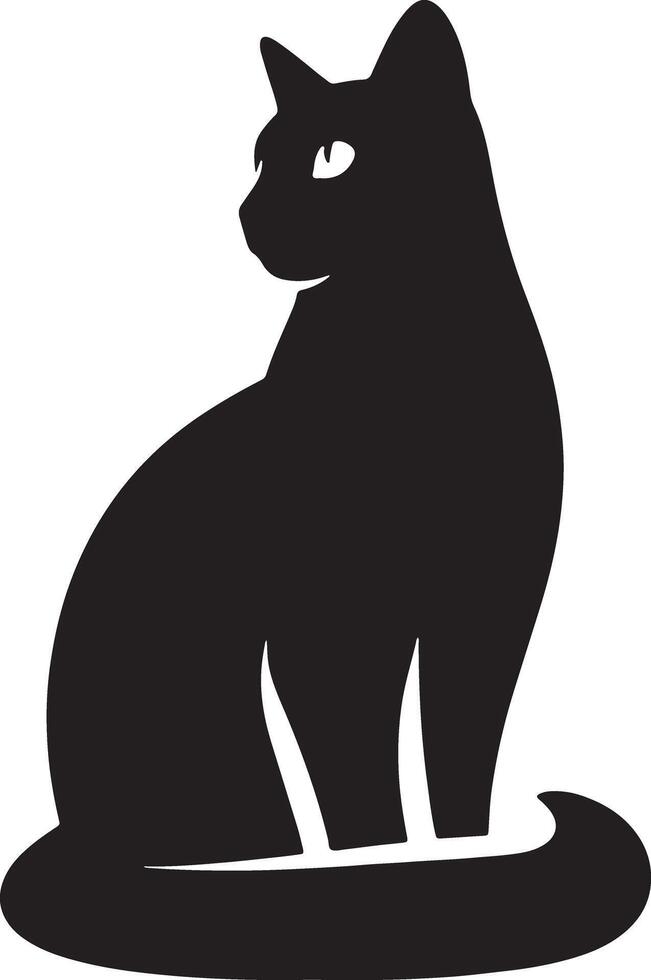 Elegant Cat Silhouette Illustration Design vector