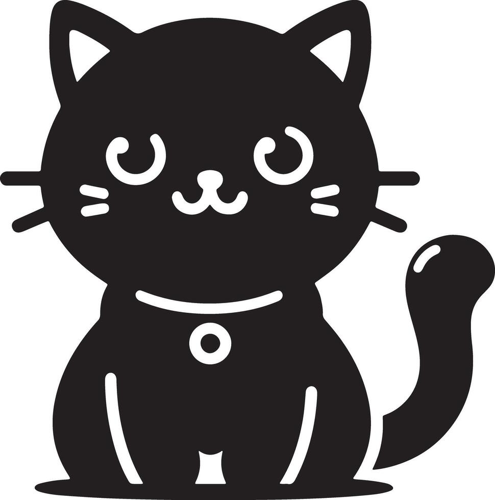 Elegant Cat Silhouette Illustration Design vector