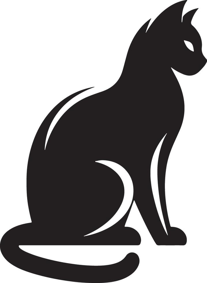 Elegant Cat Silhouette Illustration Design vector