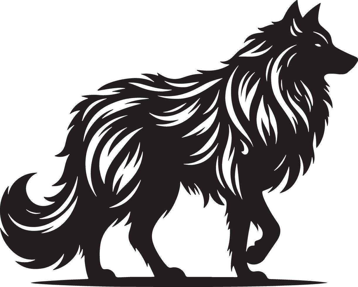 Wolf Animal Silhouette Illustration Design vector
