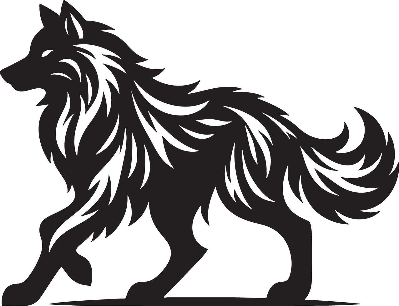 Wolf Animal Silhouette Illustration Design vector