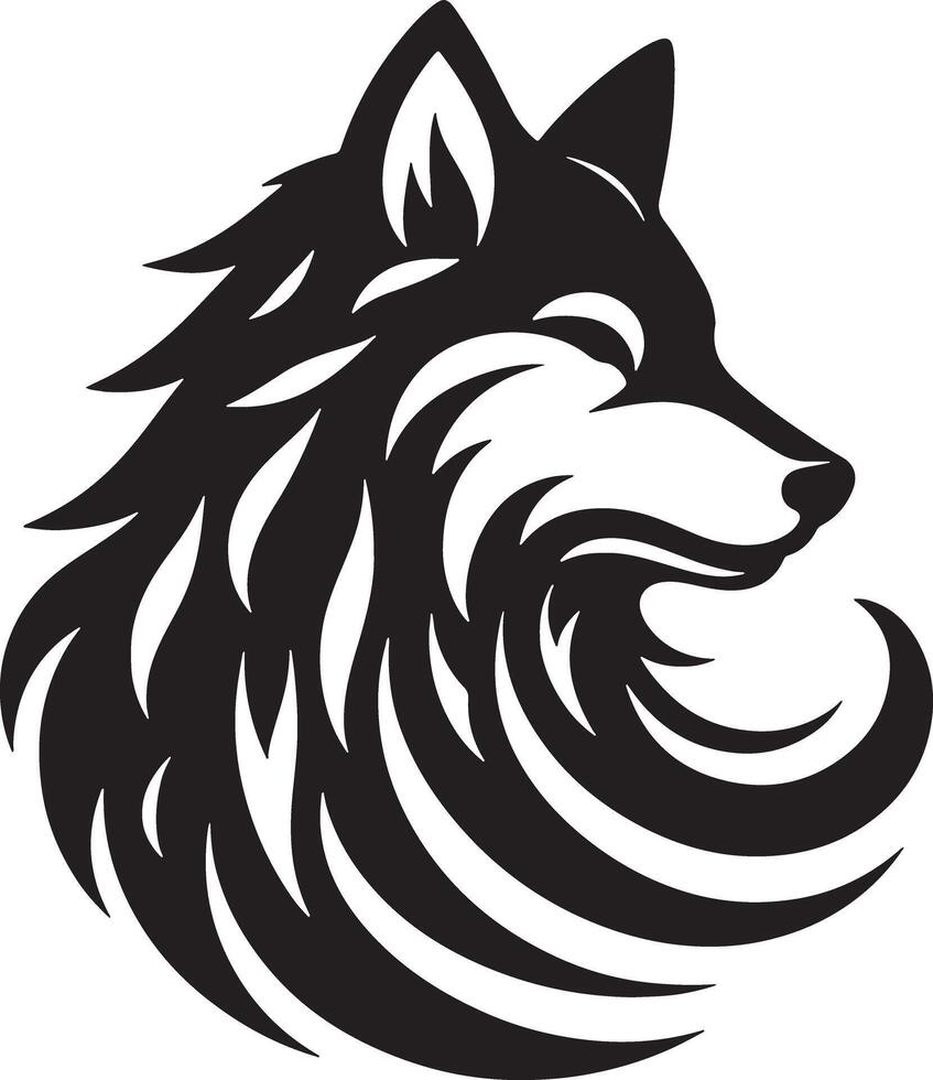 Wolf Animal Silhouette Illustration Design vector