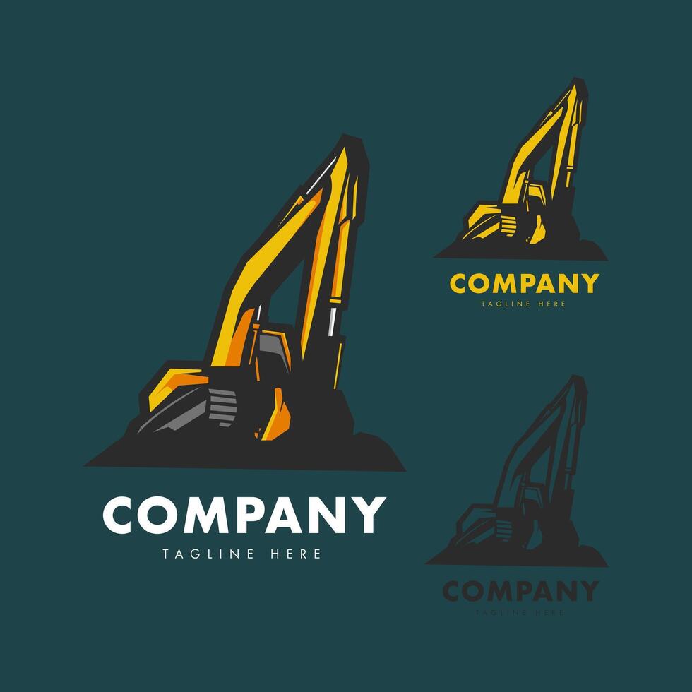 Excavator design logo vector