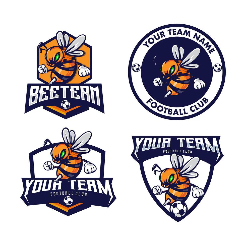 Bee Soccer Logo vector