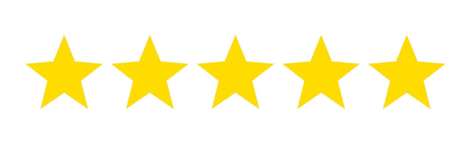 Five Stars Customer Rating Feedback Isolated Illustration vector