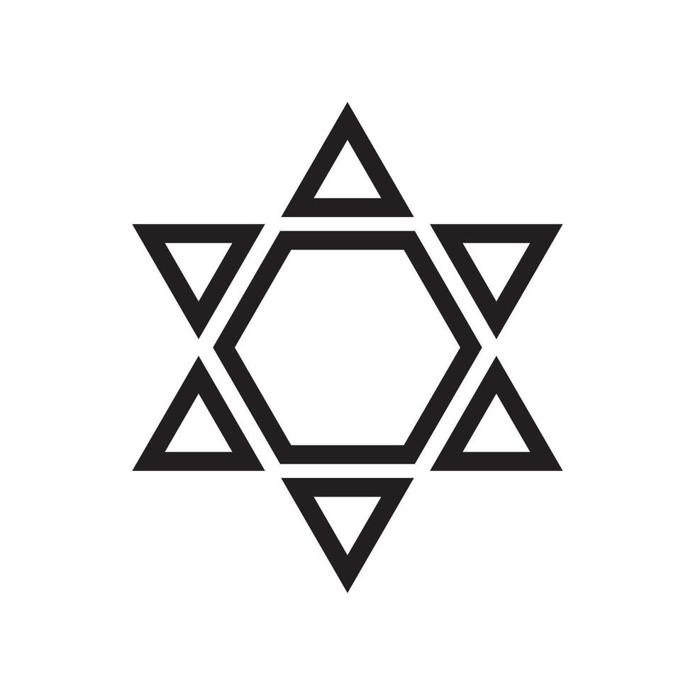 Star Of David Line Style Religious Symbol vector