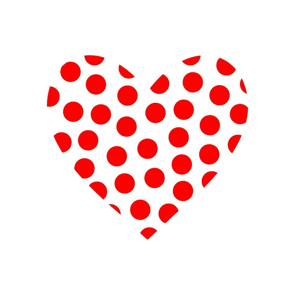 Red Dots Heart Isolated Icon Illustration vector
