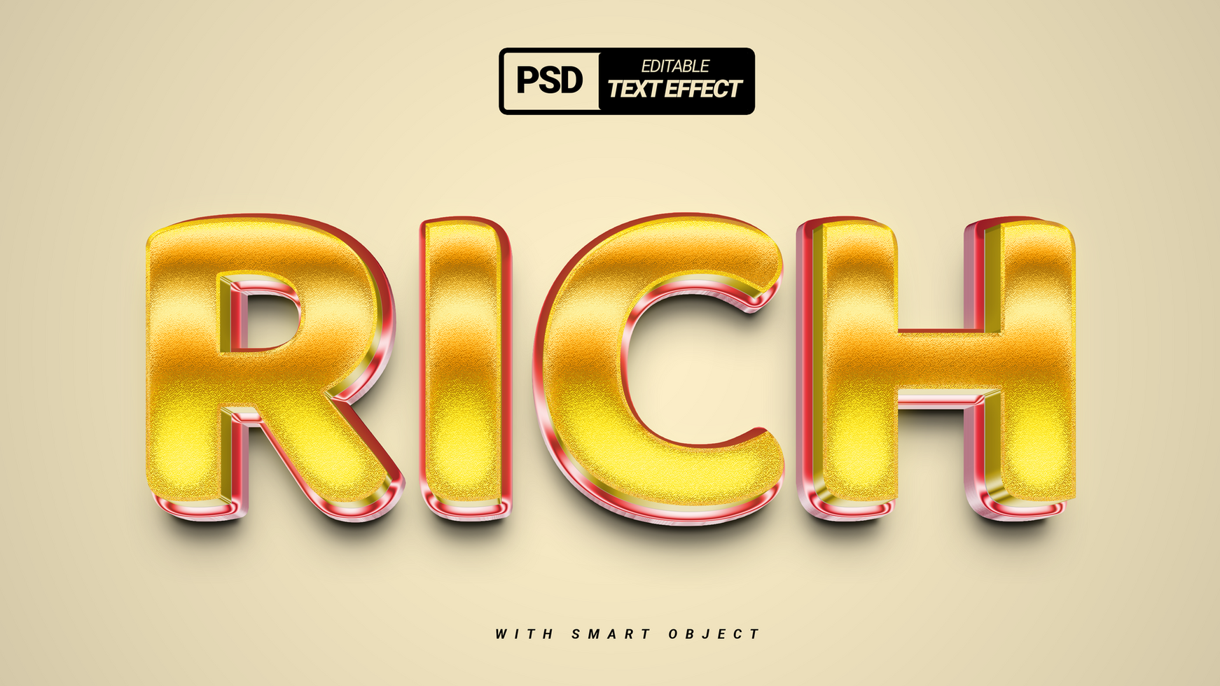 Golden shiny 3d luxury text effect psd