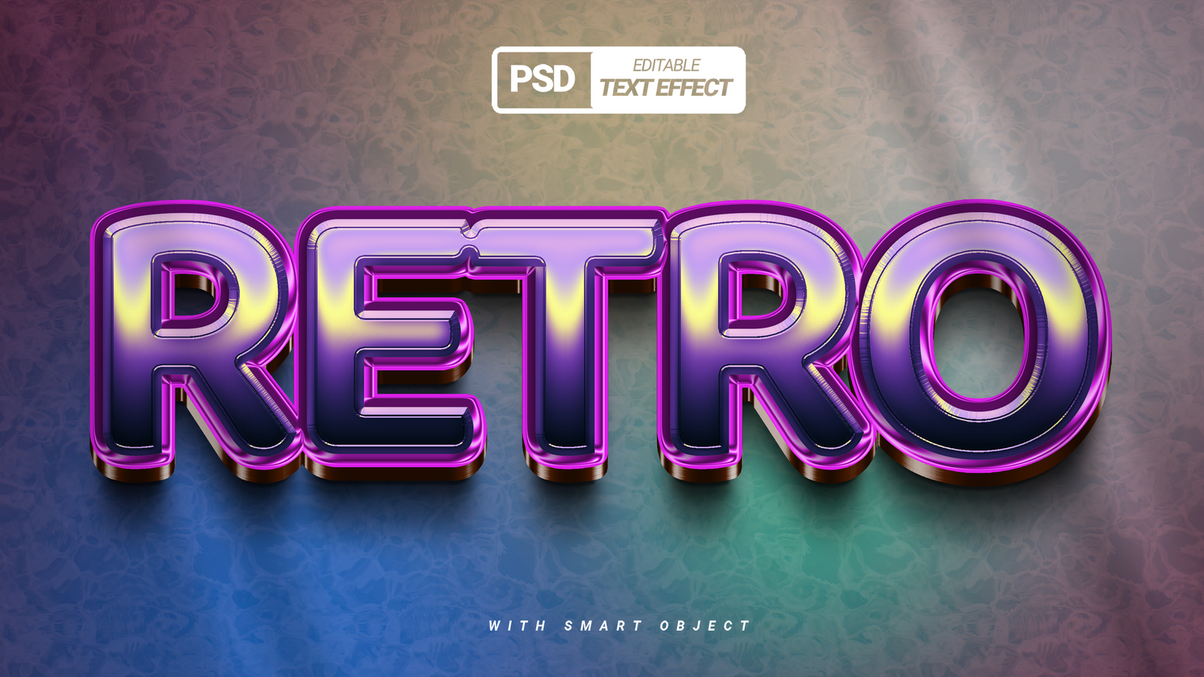 3d reto vintage text effect psd