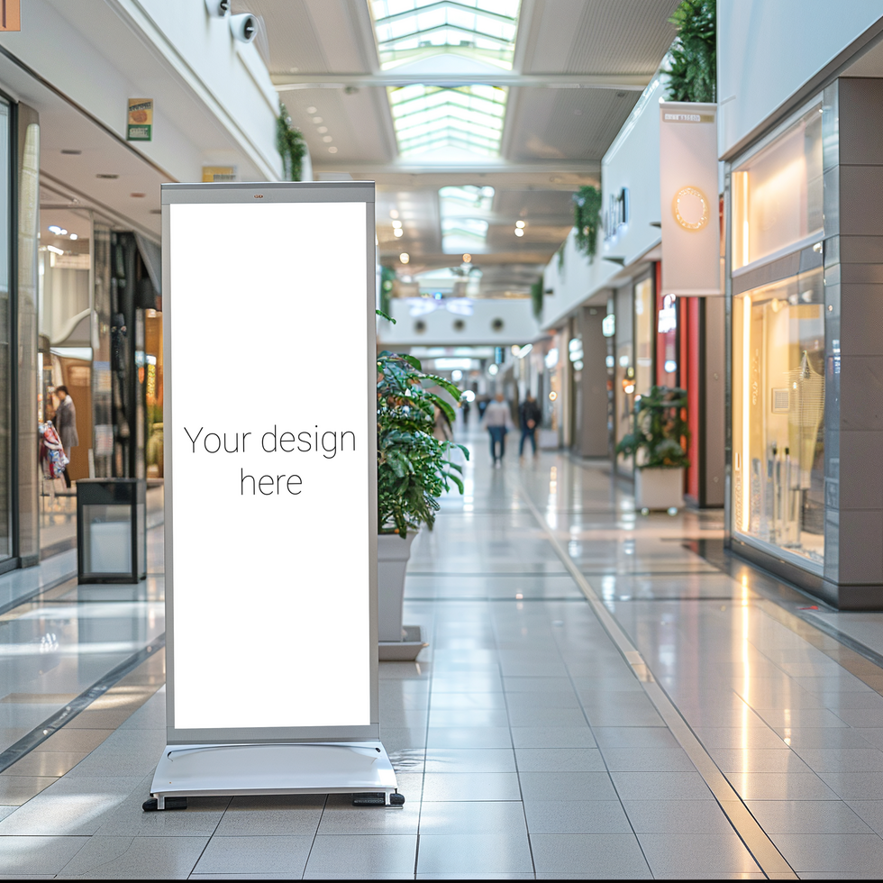 Mockup of advertising banner or billboard in shopping center. psd