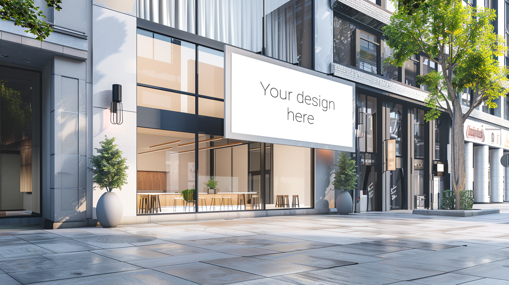 Mockup for city street billboard on the wall of building. psd