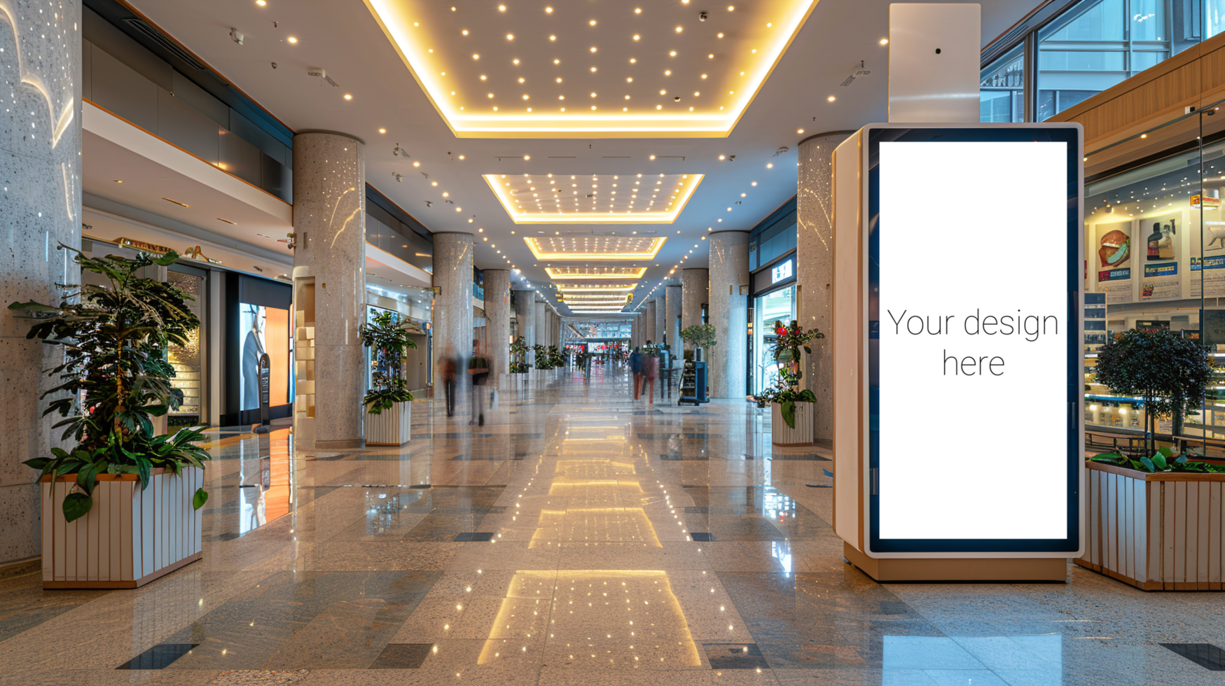 Mockup of advertising banner or billboard in shopping center. psd