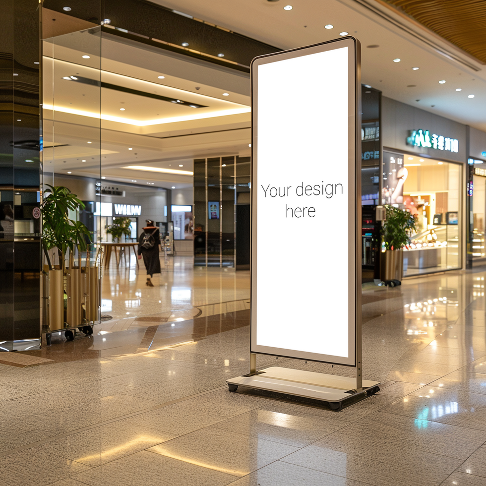 Mockup of advertising banner or billboard in shopping center. psd