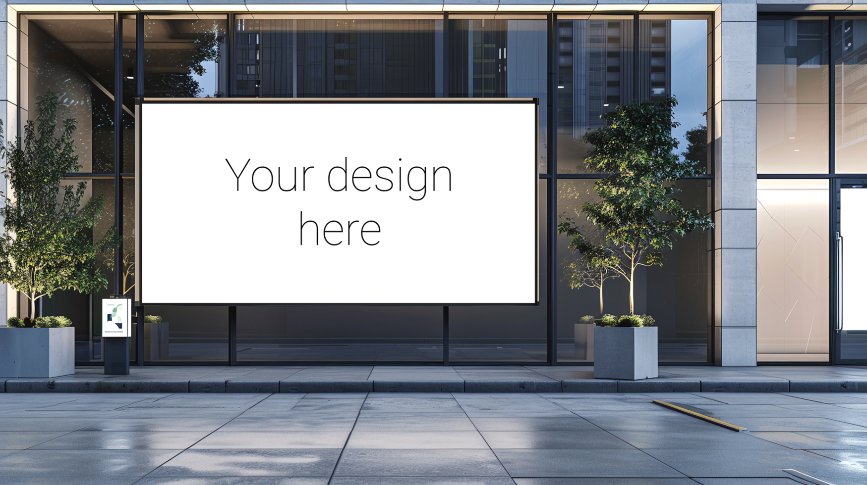 Mockup for city street billboard on the wall of building. psd