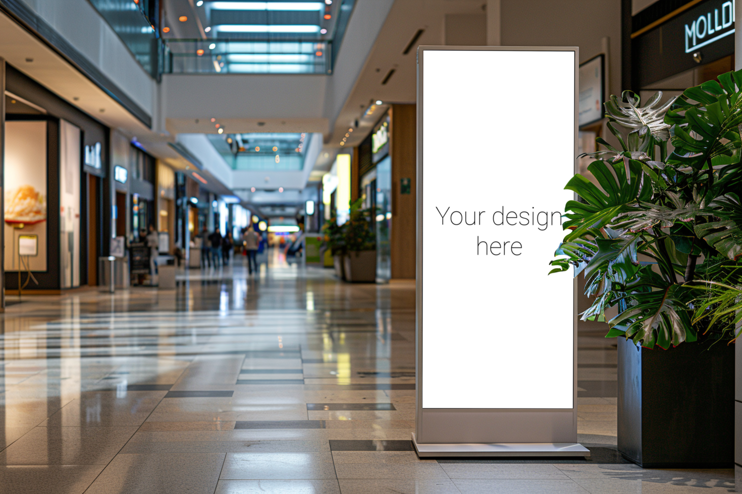 Mockup of advertising banner or billboard in shopping center. psd