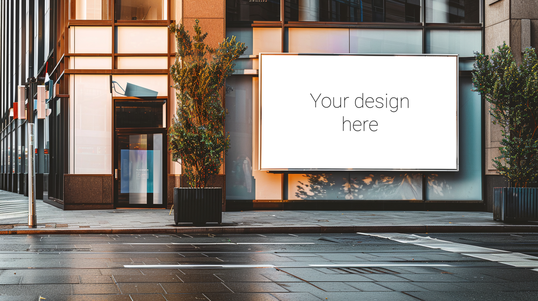 Mockup for city street billboard on the wall of building. psd