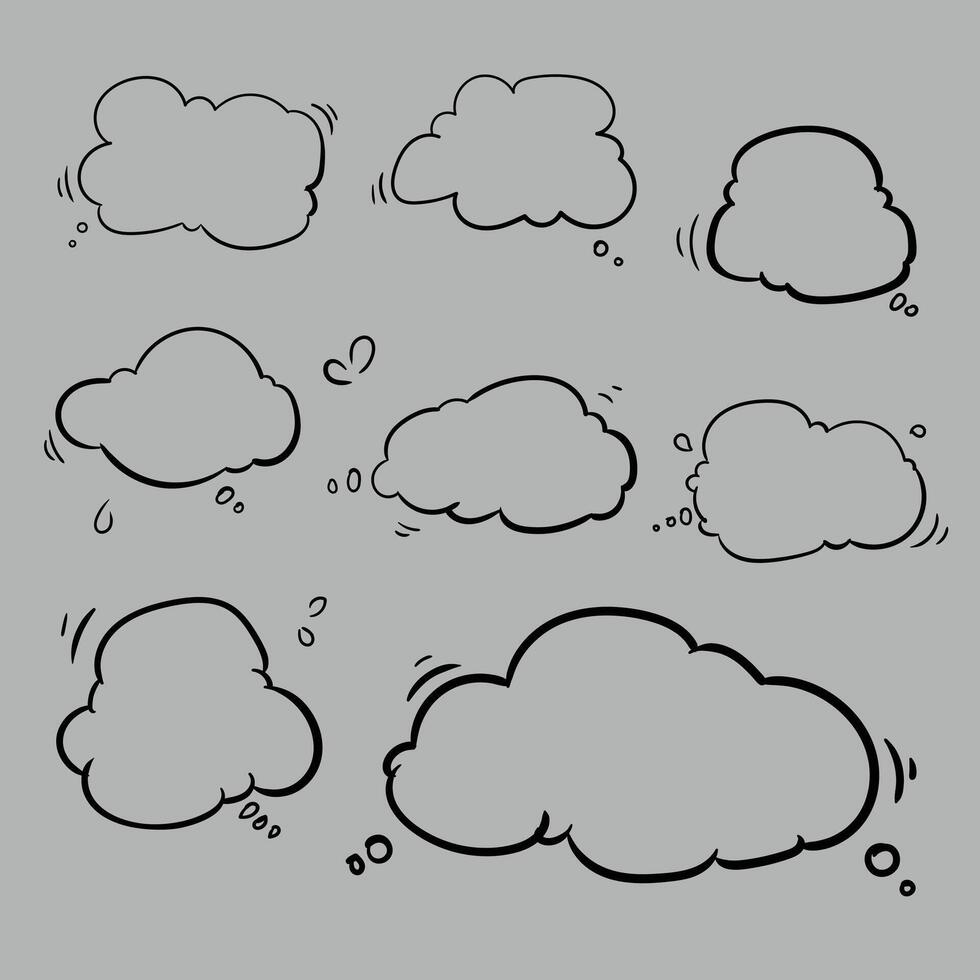 hand drawn doodle style design .Thought bubble icon design. illustration vector