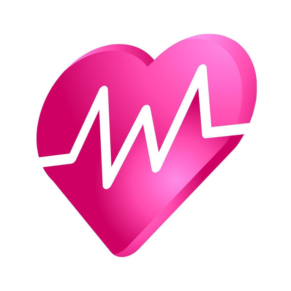 3D broken heart icons vector