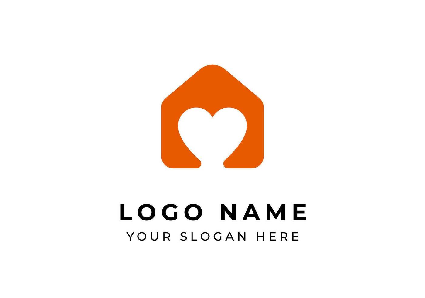 Logo Home and Love, Real estate, Building and love logo design identity. Editable file vector