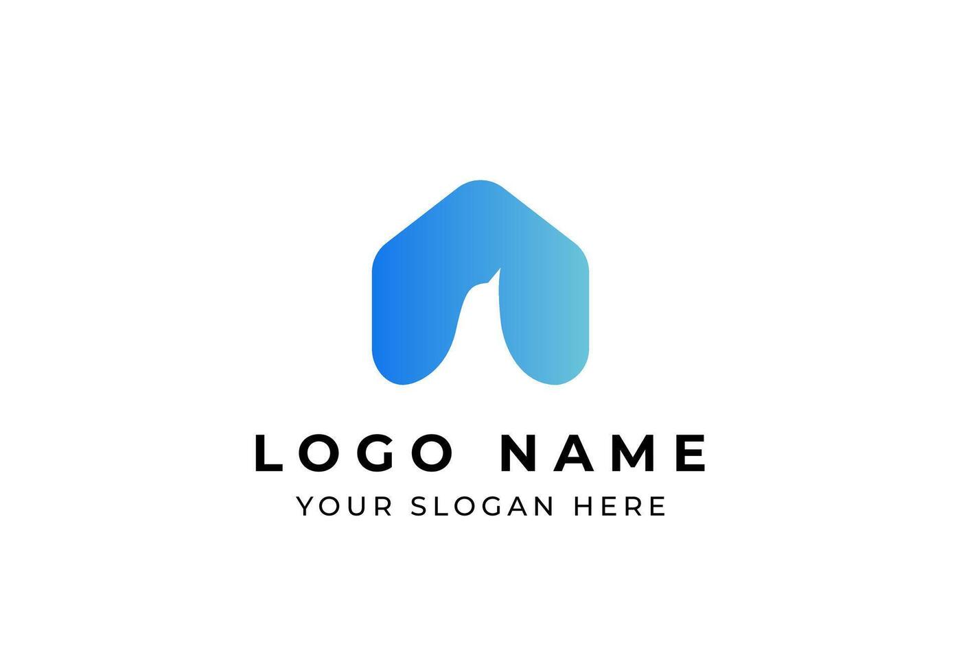 Logo Home and Bird Up, Logo real estate with bird, Minimalist, Modern and Simple.Editable file vector