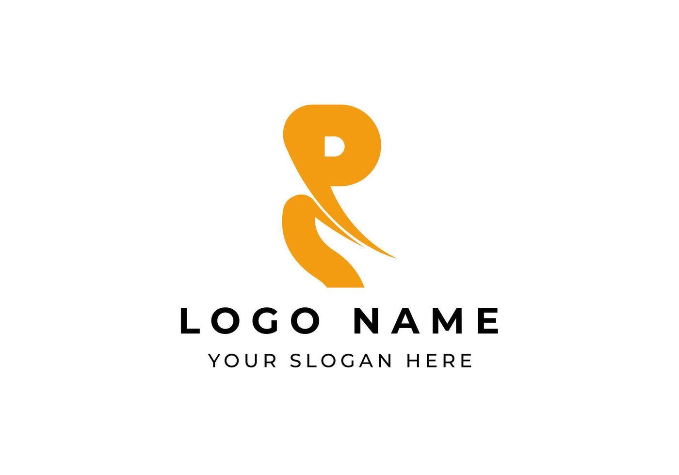 Logo Abtract Letter R and Pelican head, Pelican Bird Modern and Minimalist. Editable file vector