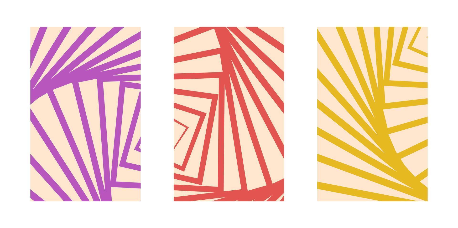 Background set Groovy hippie 70s. Geometry Line pattern. Swirly Line background texture, trendy retro psychedelic style. Y2k aesthetic background. vector