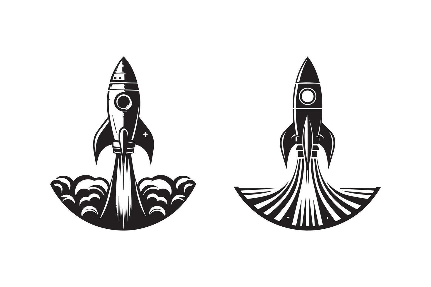 Rocket Silhouette Icon Illustration artwork vector