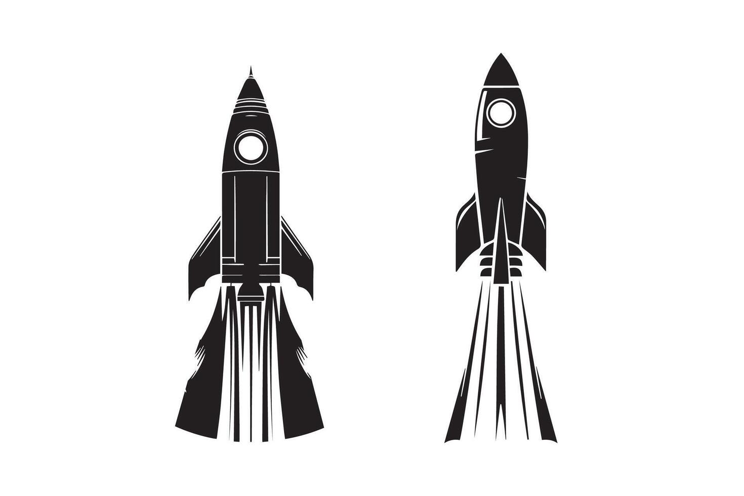 Rocket Silhouette Icon Illustration artwork vector