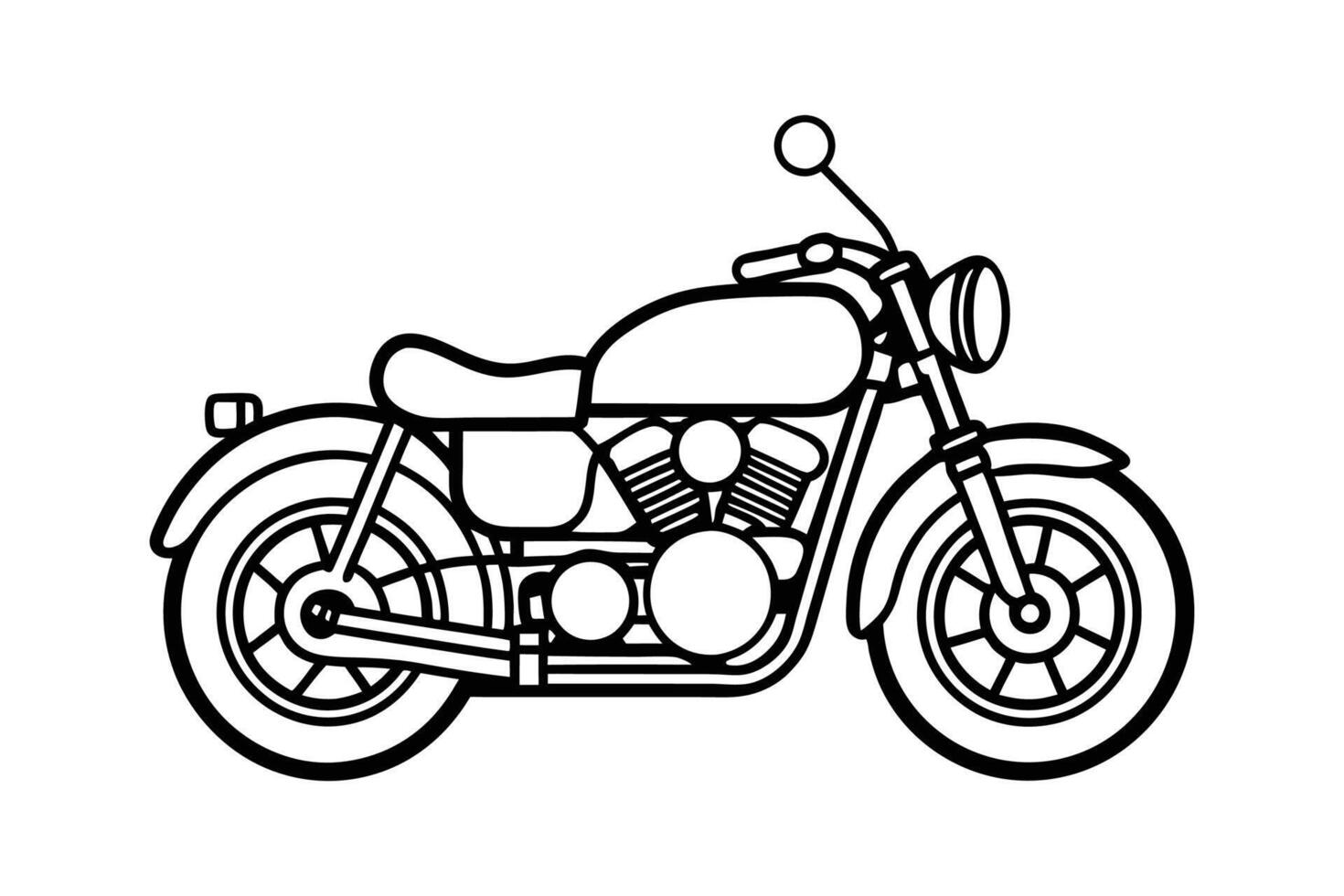 Motorcycle Bike Line Art Illustration artwork vector