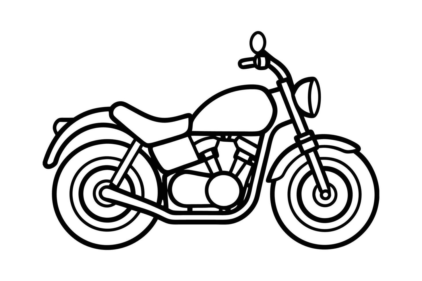 Motorcycle Bike Line Art Illustration artwork vector