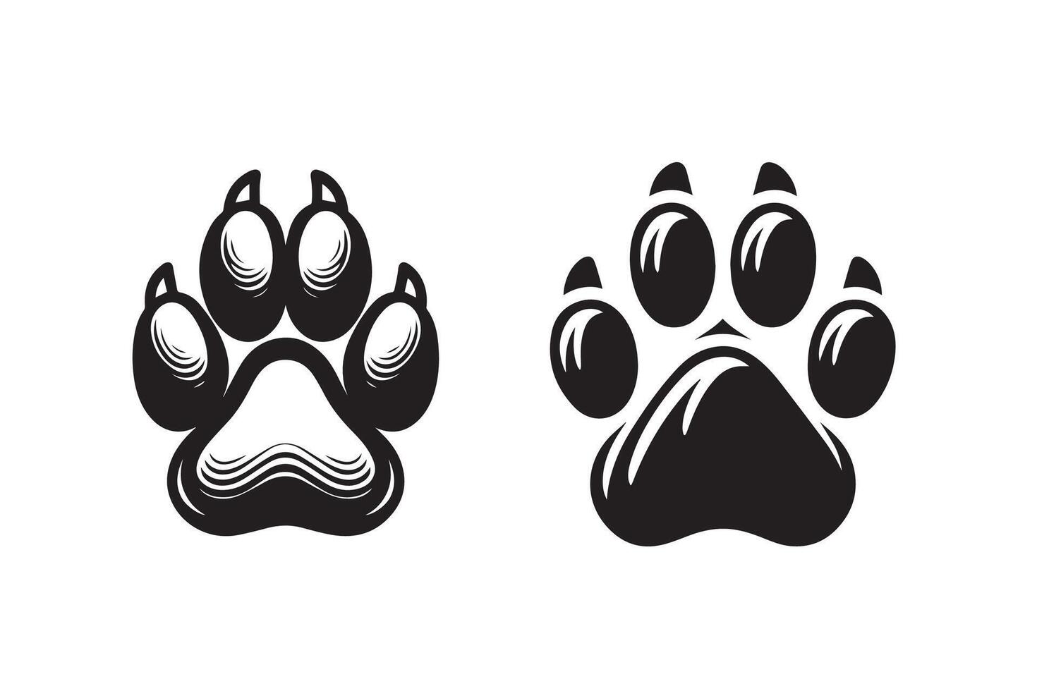 Dog Paw Silhouette Images Icon Illustration artwork vector
