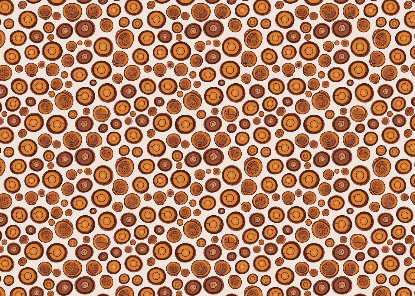Pattern of brown wood texture circles. Wooden planks illustration for your design vector