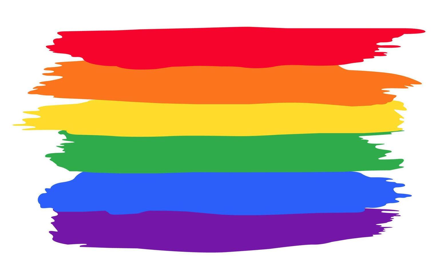 grunge rainbow pride LGBT flag. Abstract brush strokes painted. vector
