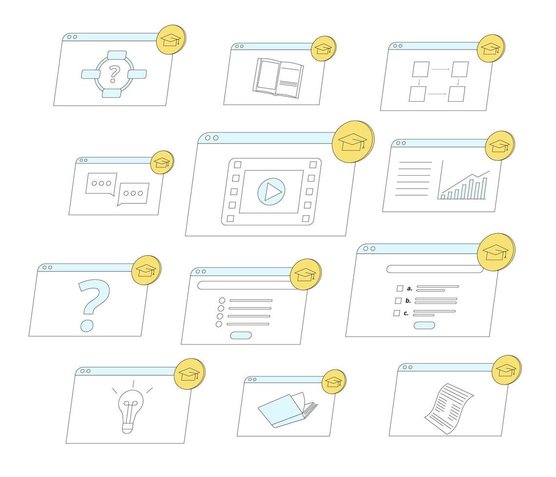 Gamification in online education. Learning management system. vector