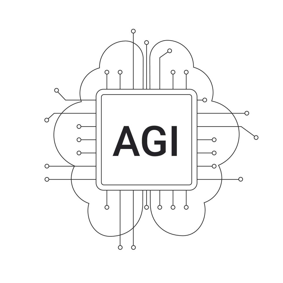 AGI symbol. Artificial general intelligence icon sign. vector