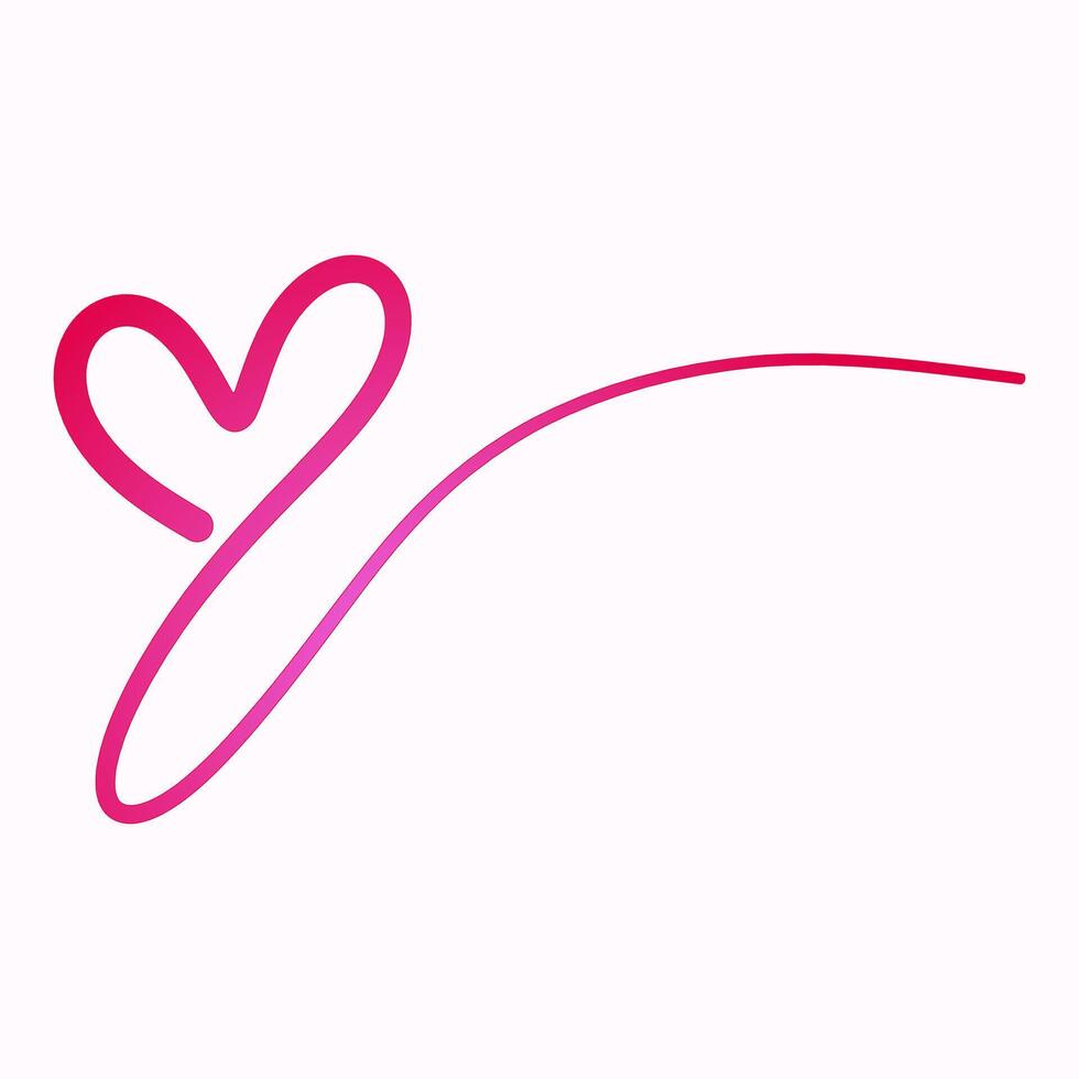 a pink heart is drawn on a white background vector